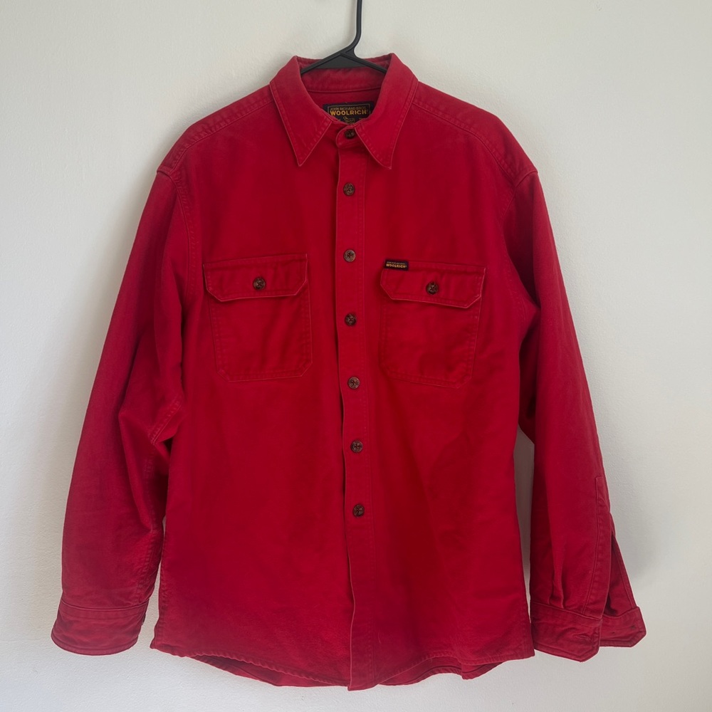 Vintage Red Woolrich button down shirt